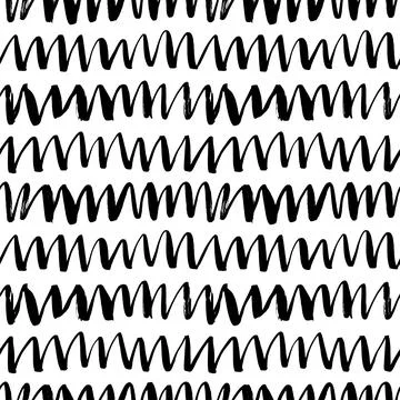 Seamless black and white zig zag vector pattern. Stock Illustration