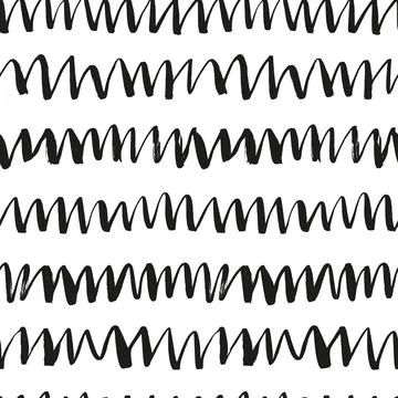 Seamless black and white zig zag vector pattern. Stock Illustration
