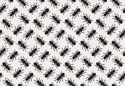 Seamless black ants pattern Stock Illustration