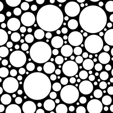 A seamless black background with white circles vector illustration Stock Illustration