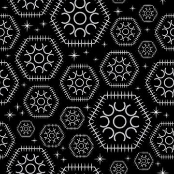 Seamless black design pattern Stock Illustration