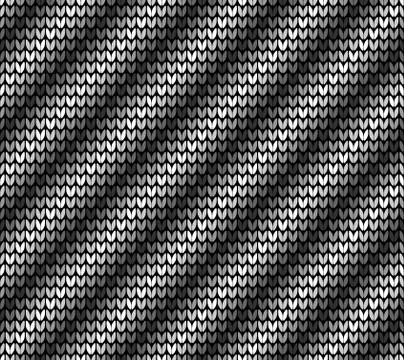 Seamless black diagonal knitting Stock Illustration