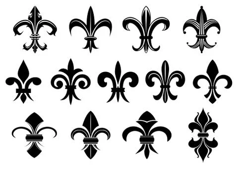Seamless black fleur de lis pattern Stockillustratie