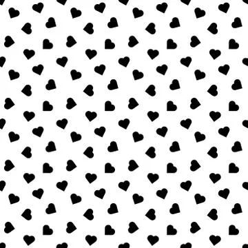 Seamless black heart pattern. Stock Illustration