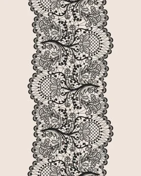 Seamless black lace Stock Illustration