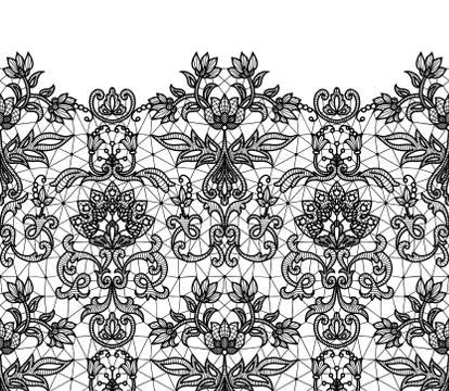 Seamless black lace Stock Illustration