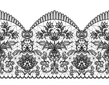 Seamless black lace Stock Illustration