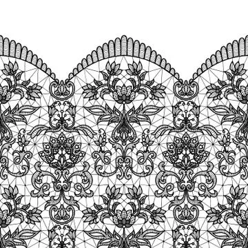 Seamless black lace Stock Illustration