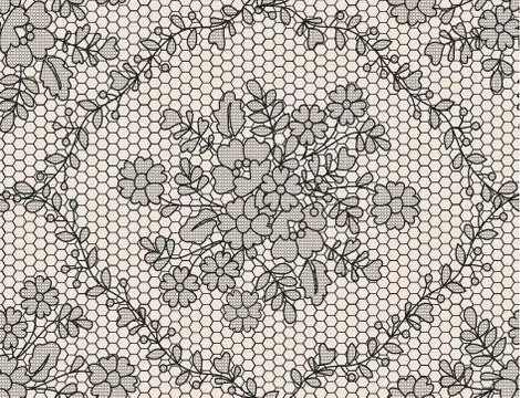 Seamless black lace Stock Illustration