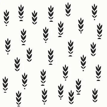 Seamless black leaf pattern abstract design Stock Illustration