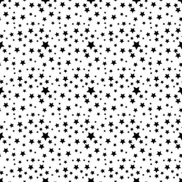 Seamless black star pattern design. simple star illustration. Stock Illustration