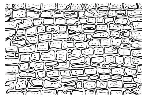 Seamless black stone wall, hand draw skectch simple vector Illustrazione stock