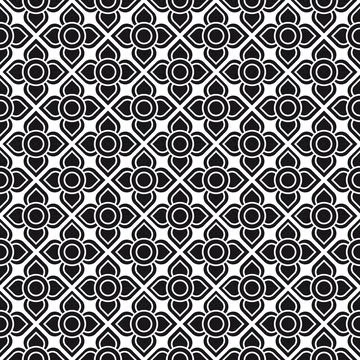 Seamless black Thai pattern background. The concept of traditional Thai cul.. Stock Illustration