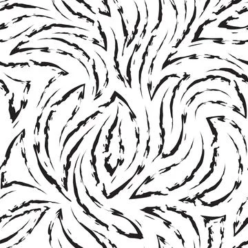 Seamless black vector pattern of corners and flowing lines with torn edges Illustrazione stock
