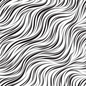 Seamless black vector pattern isolated on a white background. Texture of smooth Stock Illustration