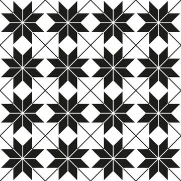 Seamless black - white geometric pattern Stock Illustration