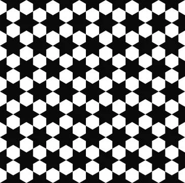 Seamless black white hexagram pattern イラスト素材