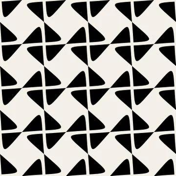 Seamless Black White Vector Geometric Rhombus Line Checker Pattern Stock Illustration