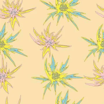 Seamless blooming, floral pattern. Stock Illustration