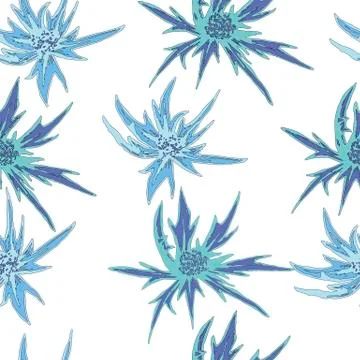 Seamless blooming, floral pattern.Vector  hand drawn illustratio Stockillustratie