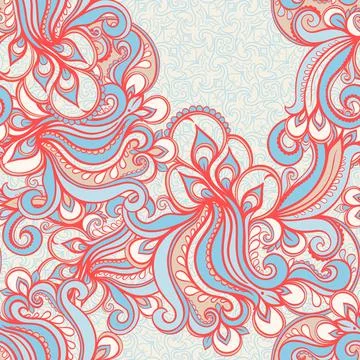 Seamless blue and orange pattern Stock Illustration