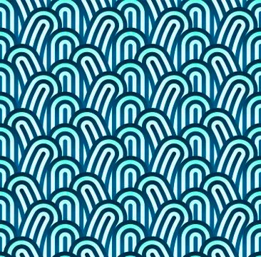 Seamless blue background with geometric figures and soft colors. Stock Illustration