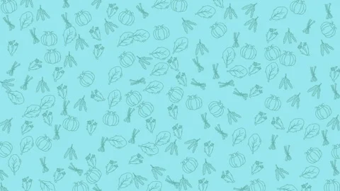 Seamless blue background video with hand-drawn vegetable pattern for culina.. Stock Footage 333488817