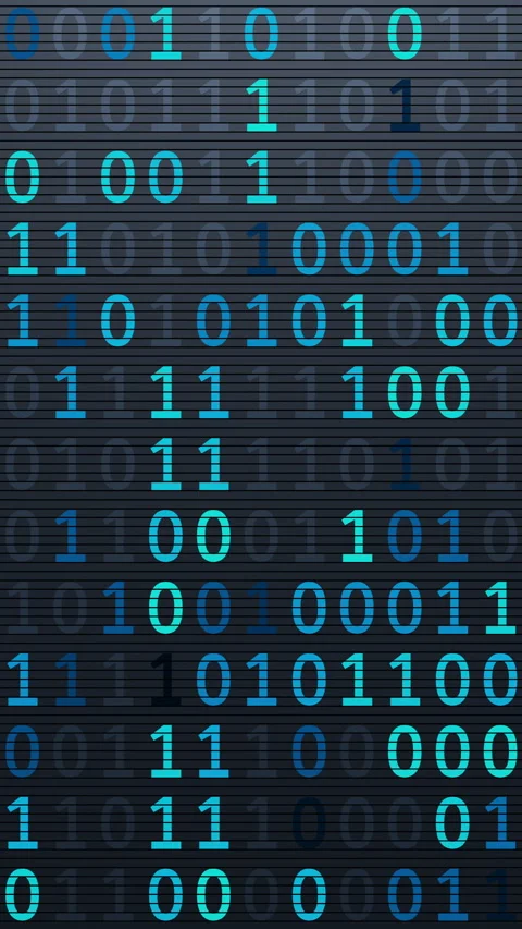 Seamless blue binary grid loop for futuristic data visuals. Stock Footage 348018277