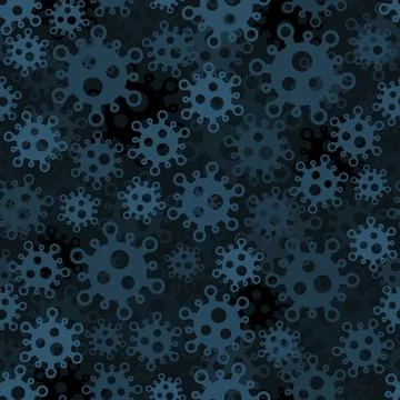 Seamless blue camouflage pattern. Repeating military clothing texture Stock Illustration