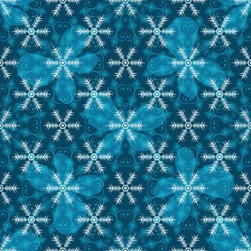 Seamless blue christmas pattern Stock Illustration