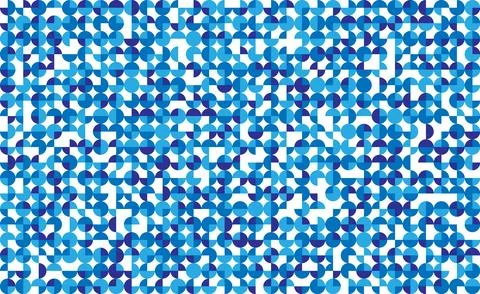 Seamless blue circle mosaic on white background. Vector illustration 스톡 일러스트