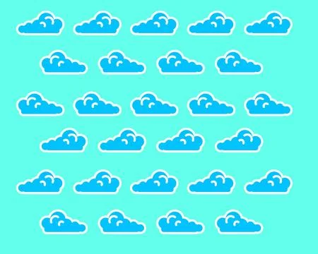 Seamless Blue Cloud Pattern Background Stock Illustration