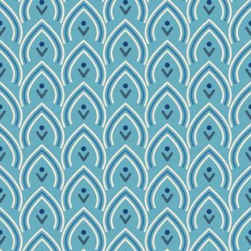Seamless blue colored fish pattern, fish scale background vector illustration Illustrazione stock