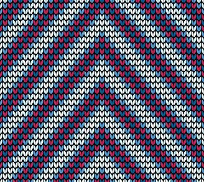 Seamless blue corner knitting pattern Stock Illustration
