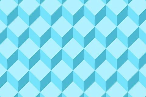 Seamless blue cubes are repeating in isometric geometric design, with Stock Photos