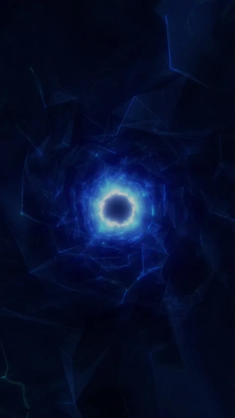 Seamless blue digital portal loop with polygon vortex, glowing energy core .. Stock Footage 339877483