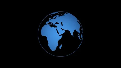 Seamless Blue Earth Globe Rotation Loop Overlay on Black 스톡 동영상 342315730