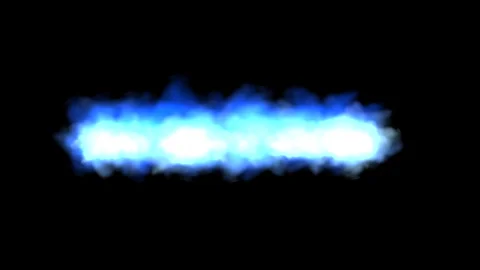 Seamless Blue Fire Burning Flame on Black Background Horizontal Video Effect Stock Footage 302895944