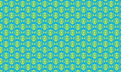 Seamless blue floral pattern with dots and vintage decorative design Illustrazione stock