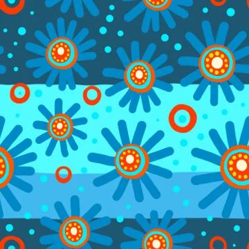 Seamless Blue Floral Pattern Stock-Illustration