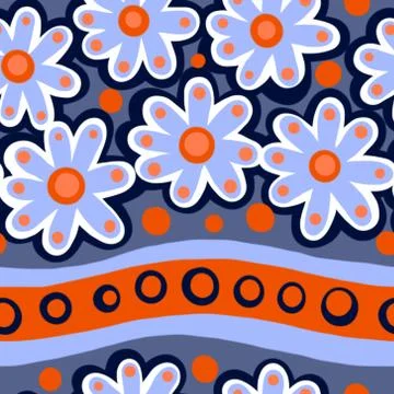 Seamless Blue Flower Pattern Stock-Illustration