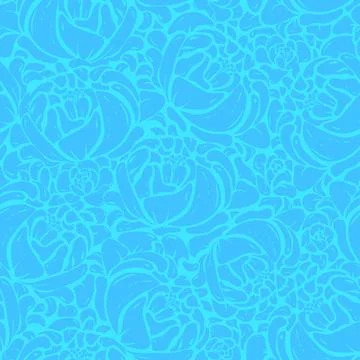 Seamless blue flowers Stock Illustration