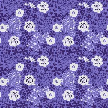 Seamless blue flowers Stock Illustration