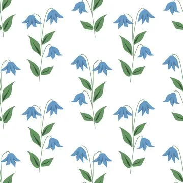 Seamless blue flowers Stock Illustration