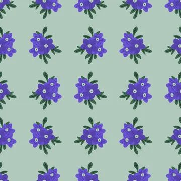 Seamless blue flowers Stock Illustration