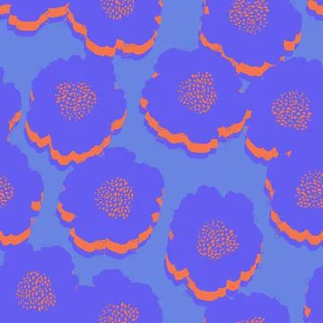 Seamless blue flowers pattern background , greeting card or fabric Stock Illustration