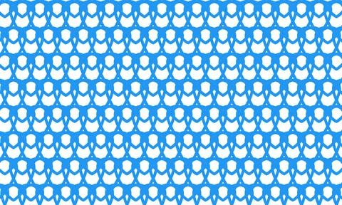 Seamless blue geometric chain pattern on white background Ilustração Stock