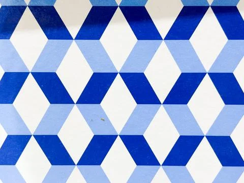 Seamless Blue Geometric Isometric Cube Pattern Background Stock Illustration