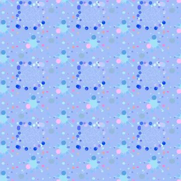 Seamless blue geometric pattern of circles, bubble Stock Illustration