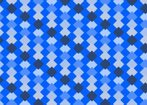 Seamless blue geometric pattern featuring repeating arrow and diamond shape.. Stock Illustration